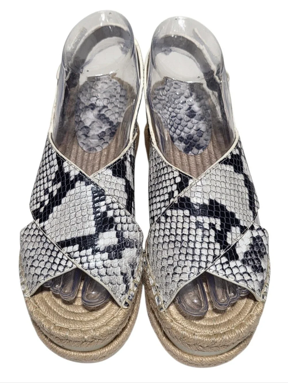EUC MARC FISHER GANDY SNAKESKIN PLATFORM ESPADRILLE SANDALS SZ 6